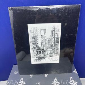 1977 Don Davey Signed Lithograph Print California Street San Francisco 4x6 NEW